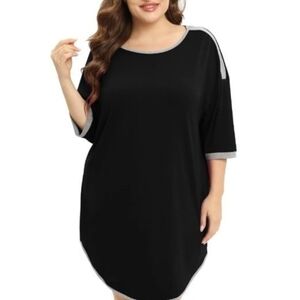 Women's 4x Black Short Sleeve Nightgown Pajamas